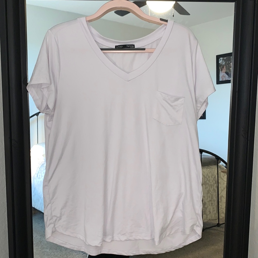 Women’s White Soft V-Neck